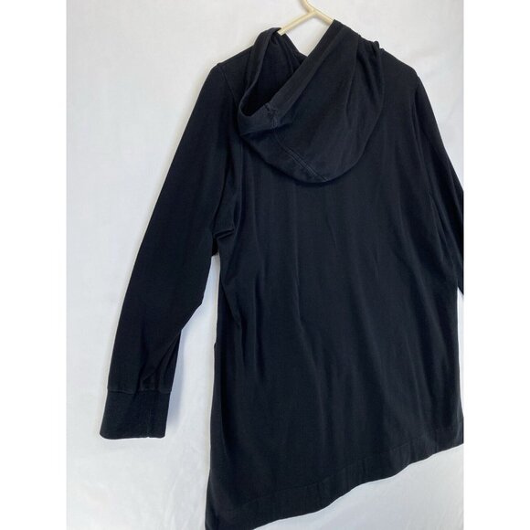 Eileen Fisher Sweater Tunic Dress Women’s Sz Large Black Hoodie Organic Cotton - Picture 6 of 8